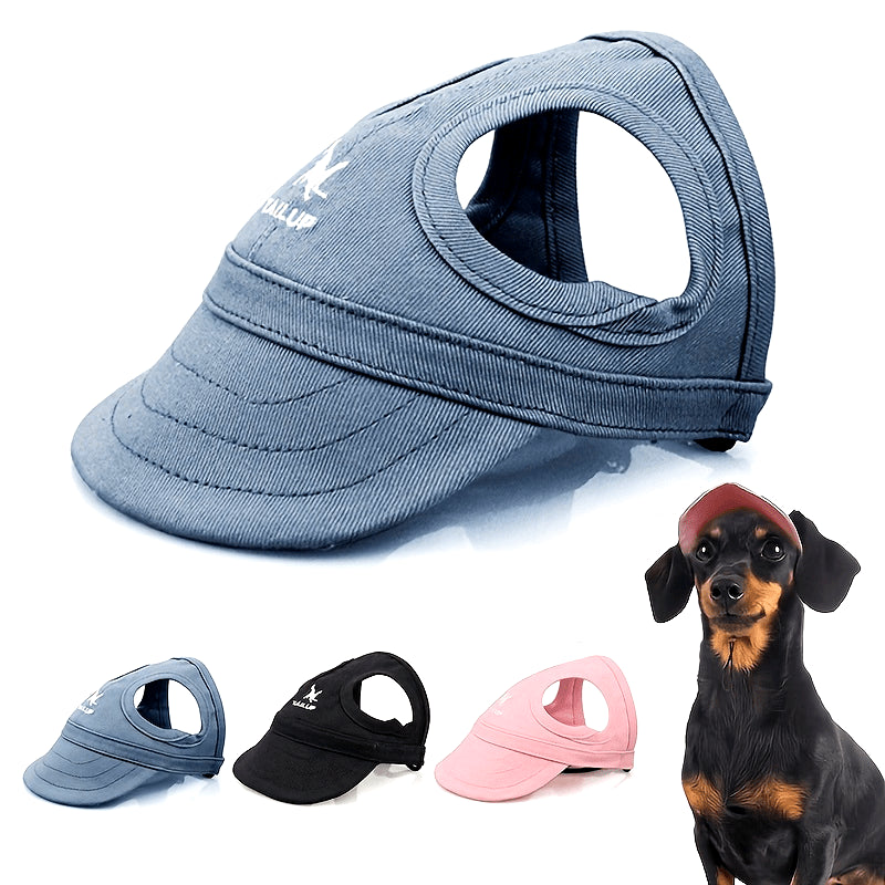 Sporty caps til hund for solfylte turer med hull til ørene
