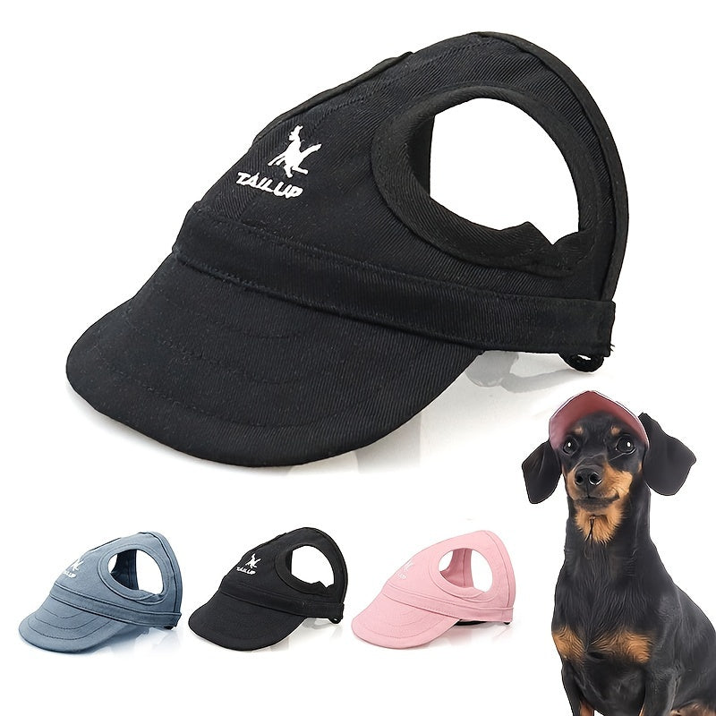 Sporty caps til hund for solfylte turer med hull til ørene
