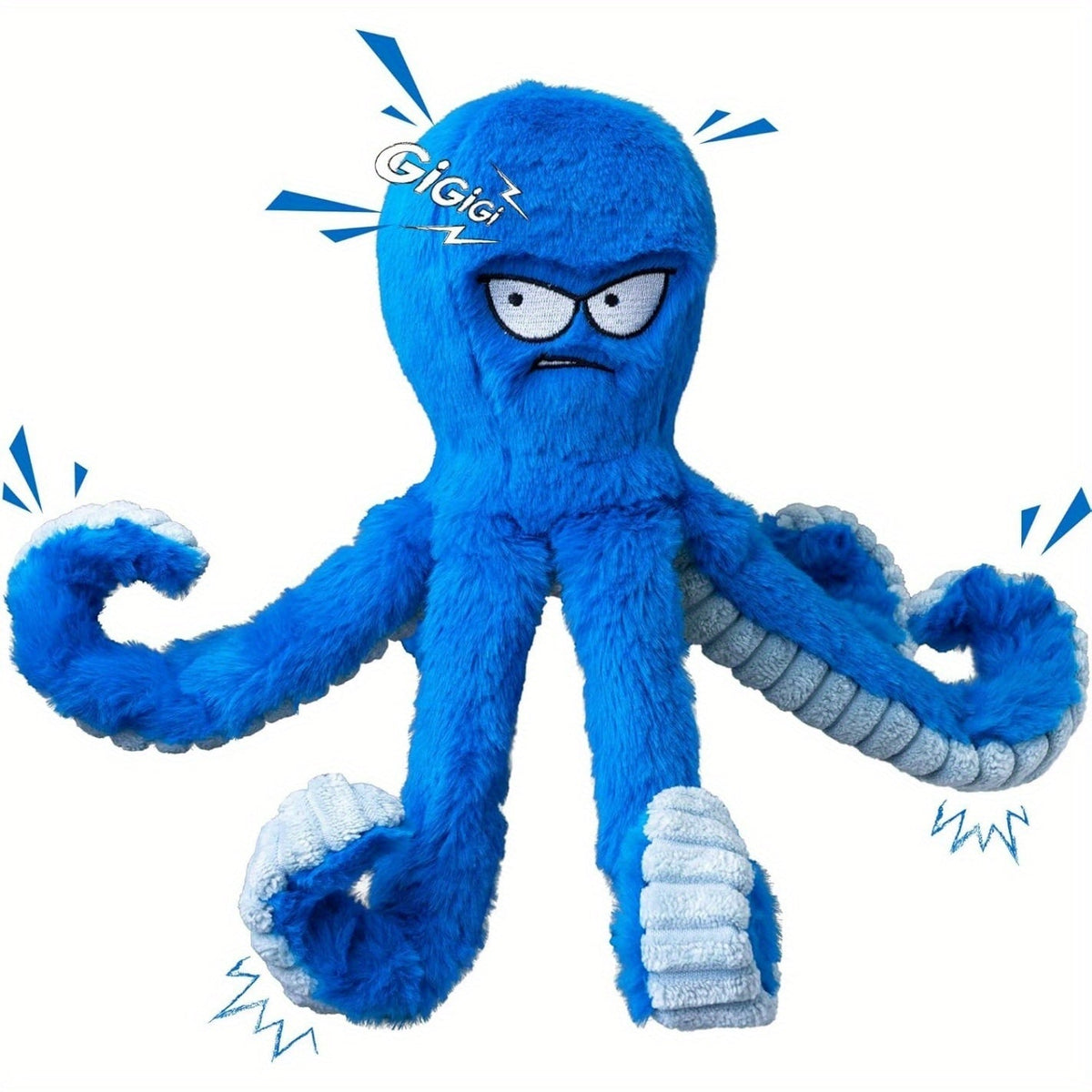 Slitesterk blekksprutleke til hund for dragkamp med pipelyd