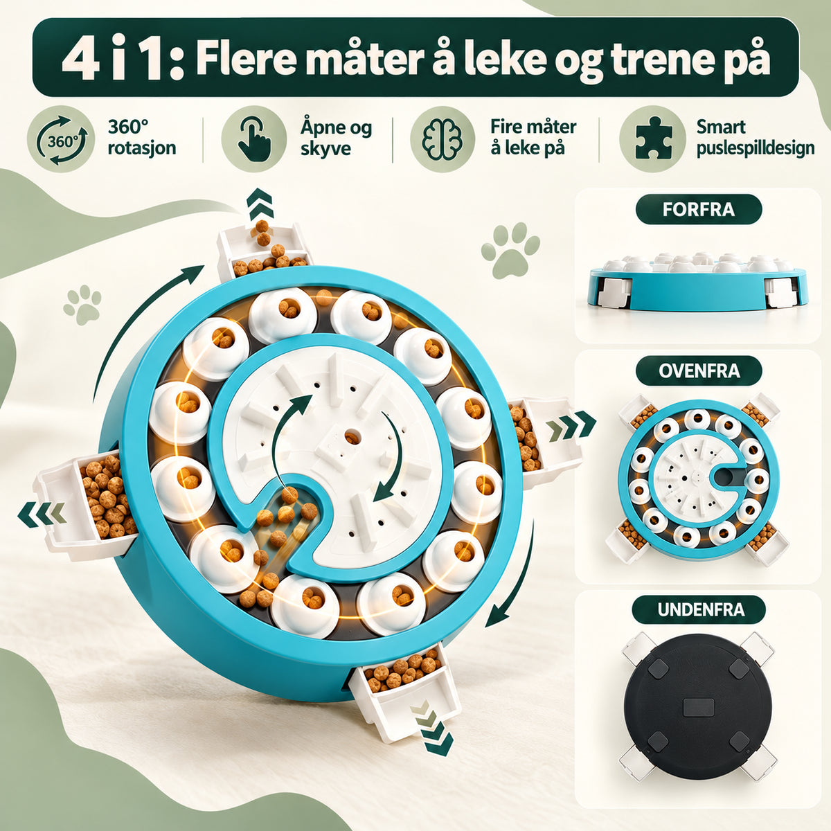 Smart aktivitetsbrett til hund for hjernetrim med 4 nivåer