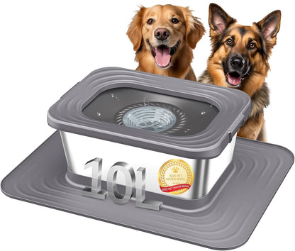 Sølefri vannskål for store hunder med flytende plate