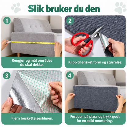 Selvklebende klorematte til katt for vegg med klippbar form