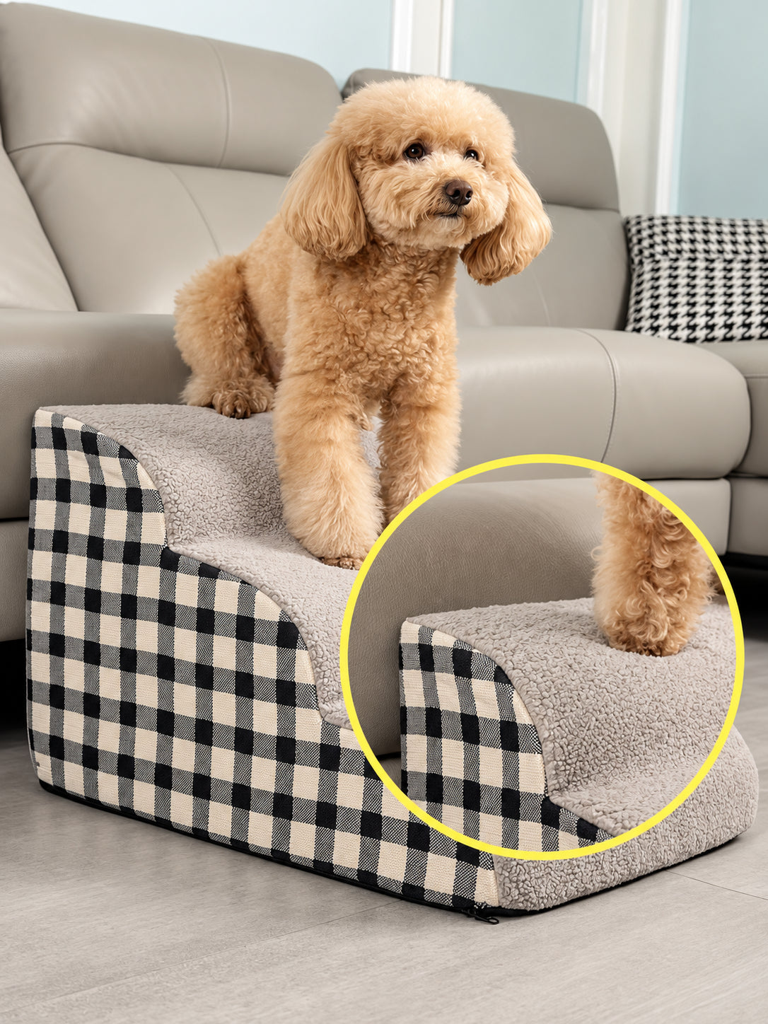 Myk hundetrapp for sofa og seng med sklisikker bunn