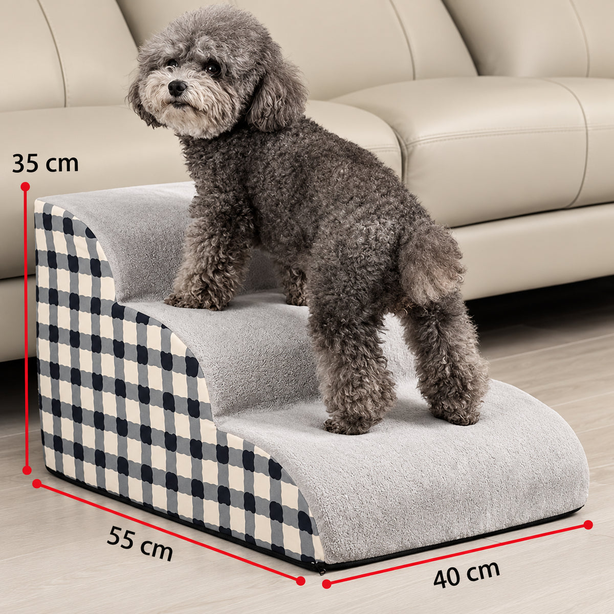 Myk hundetrapp for sofa og seng med sklisikker bunn