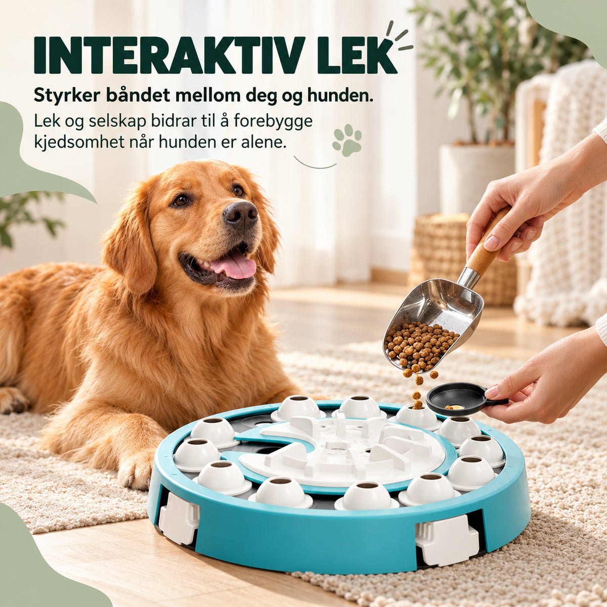 Smart aktivitetsbrett til hund for hjernetrim med 4 nivåer