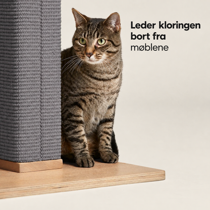 Høy klorestolpe for full strekk med sisalteppe og bred fot