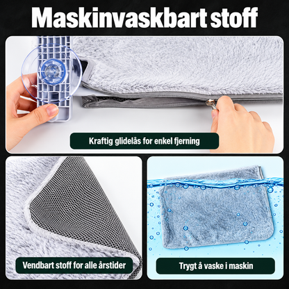 Lett vindushengekøye for solbading med kraftige sugekopper
