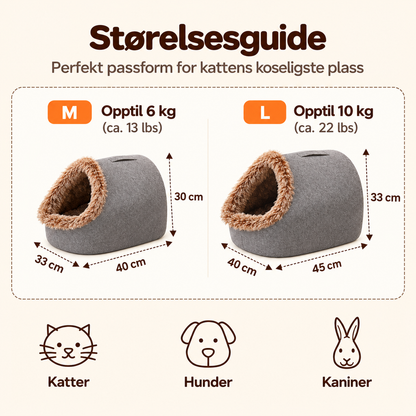 Lun hulseng for katter og små hunder med avtakbar pute