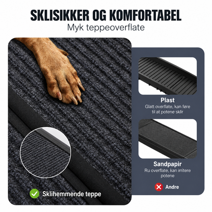 Lett hunderampe for bil og SUV med sklisikkert teppe