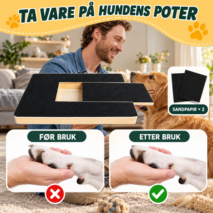 Morsomt klobrett til hund for neglestell med godbitluke
