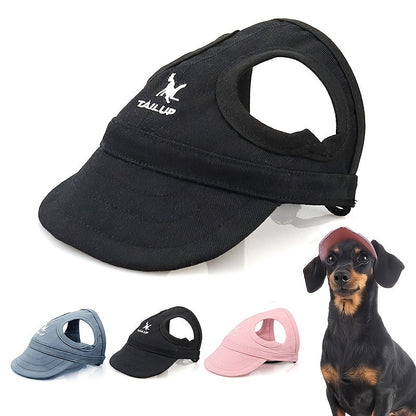 Sporty caps til hund for solfylte turer med hull til ørene