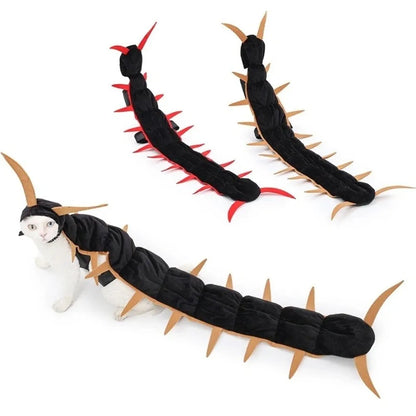 Søtt tusenbeinkostyme til katt for halloween med antenner