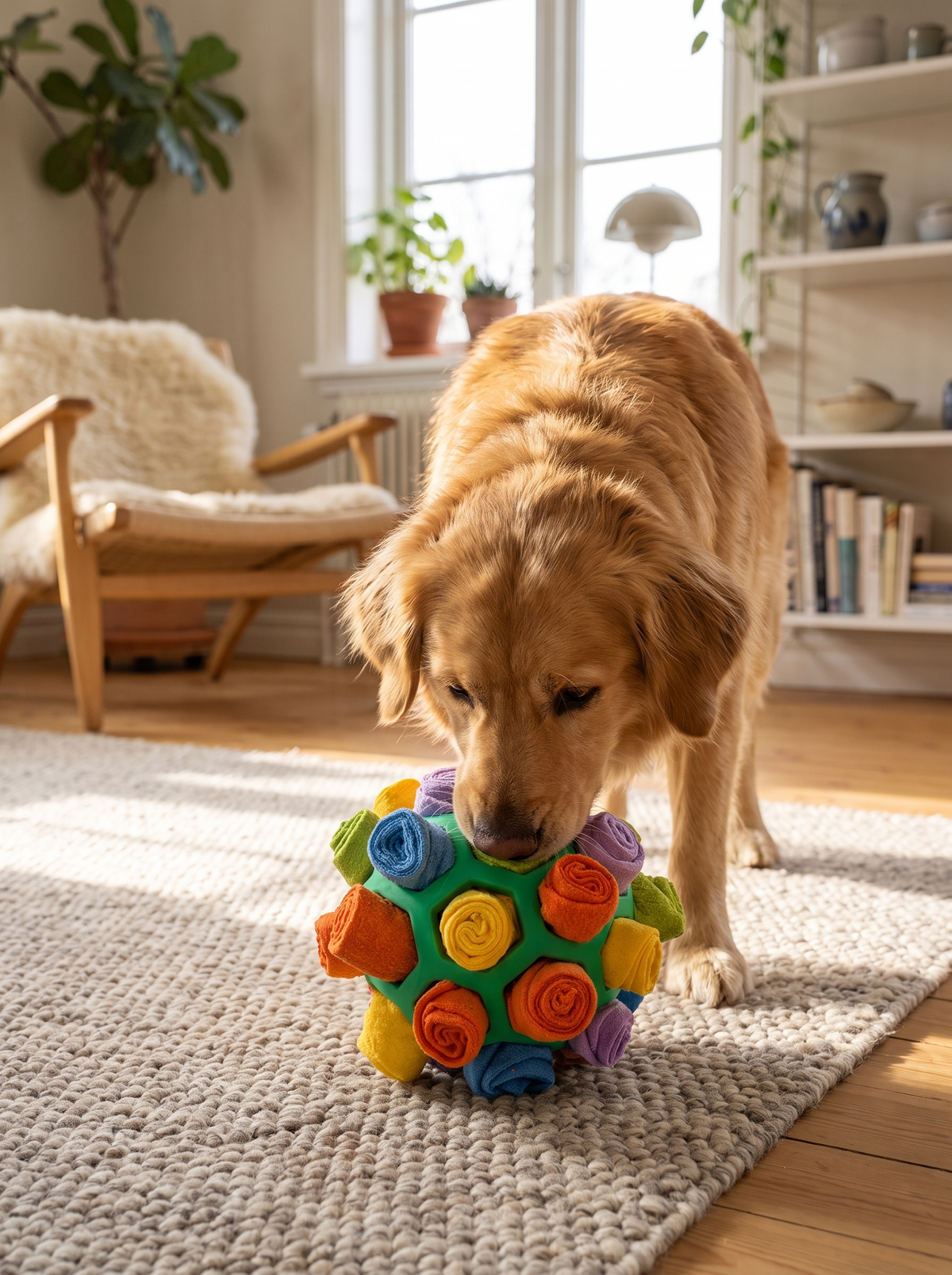 Hund som snuser i Snuseball