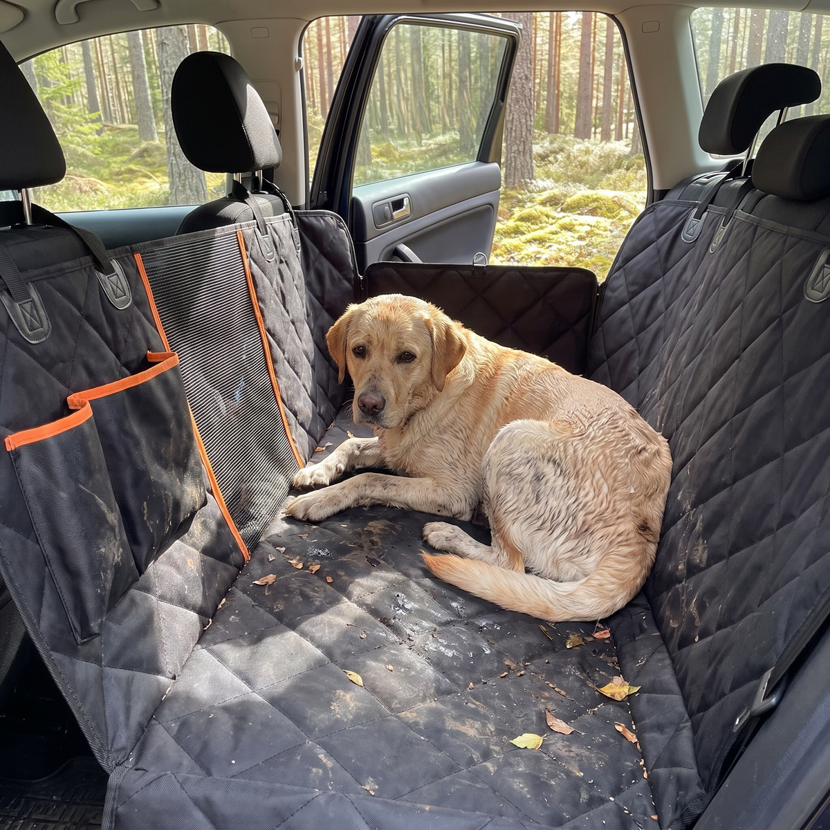 Baksetetrekk for hund i bruk