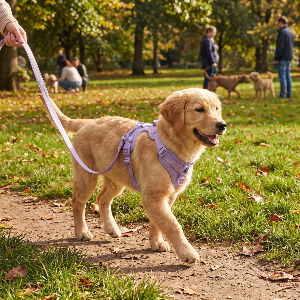 Polstret hundesele - Lilac