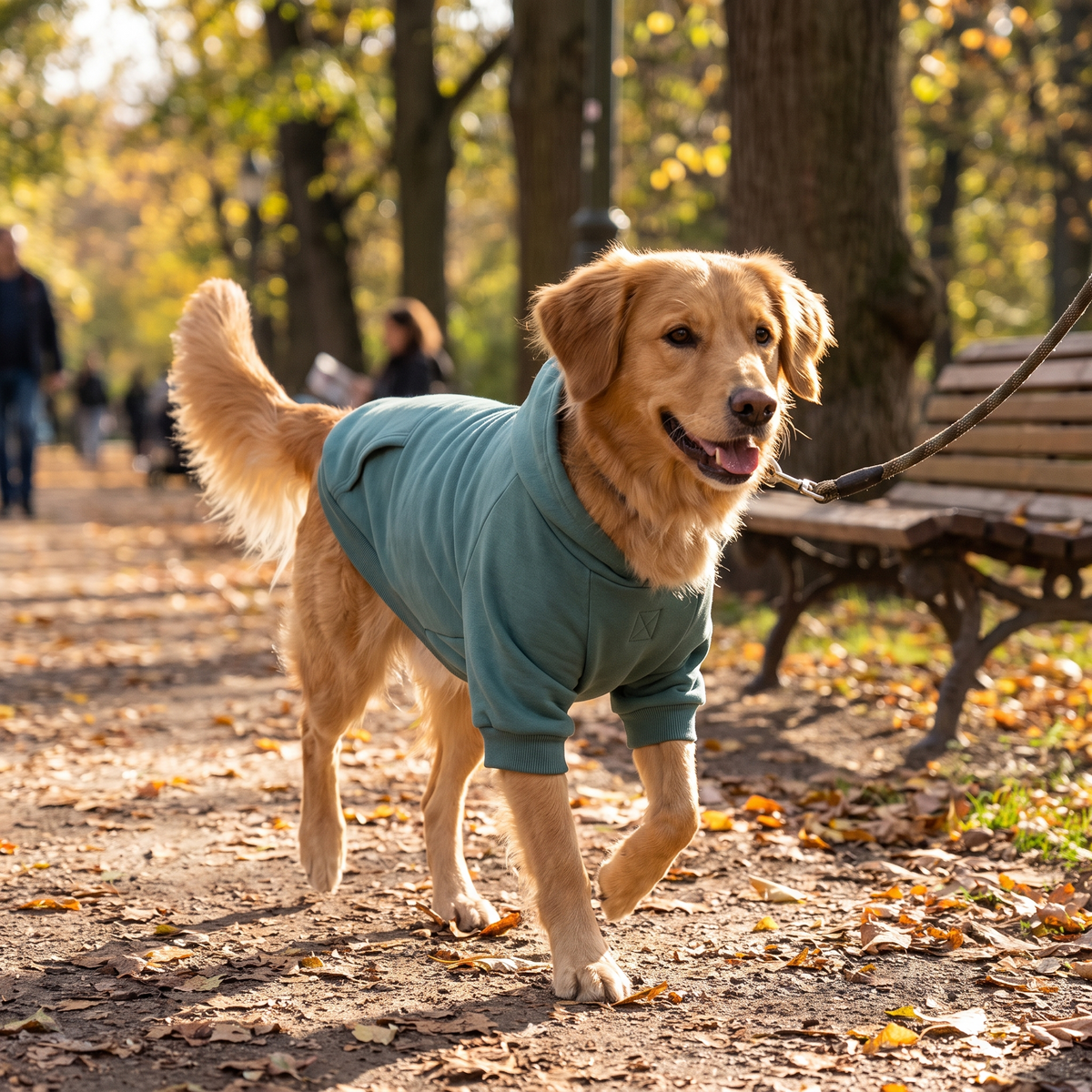 Myk hettegenser til hund - Petrol