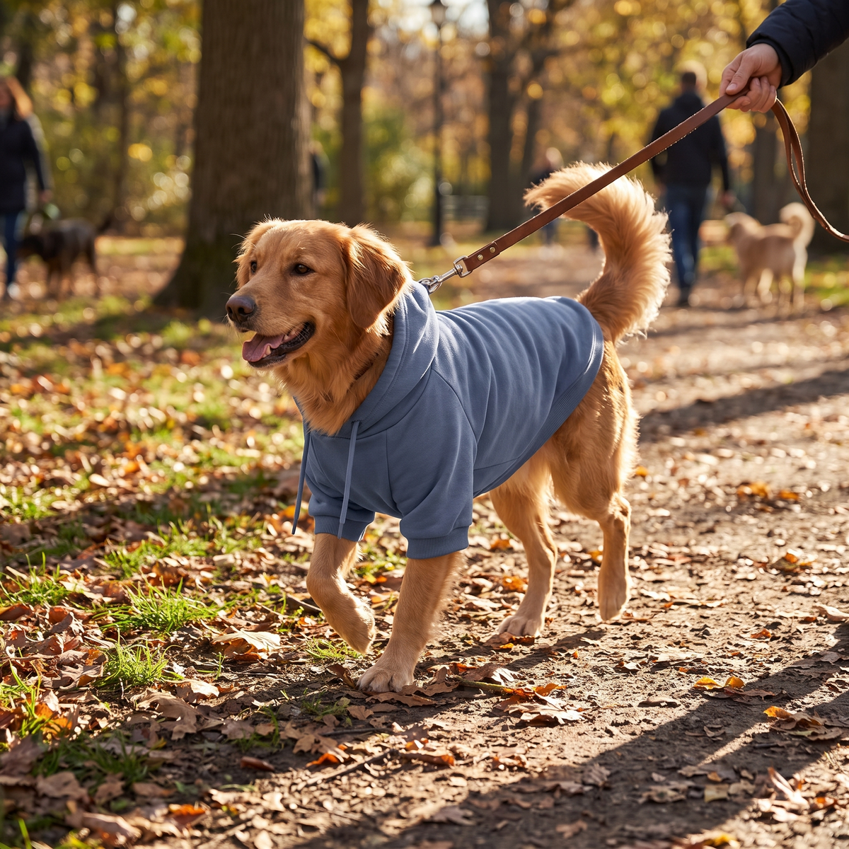 Myk hettegenser til hund - Skiferblå