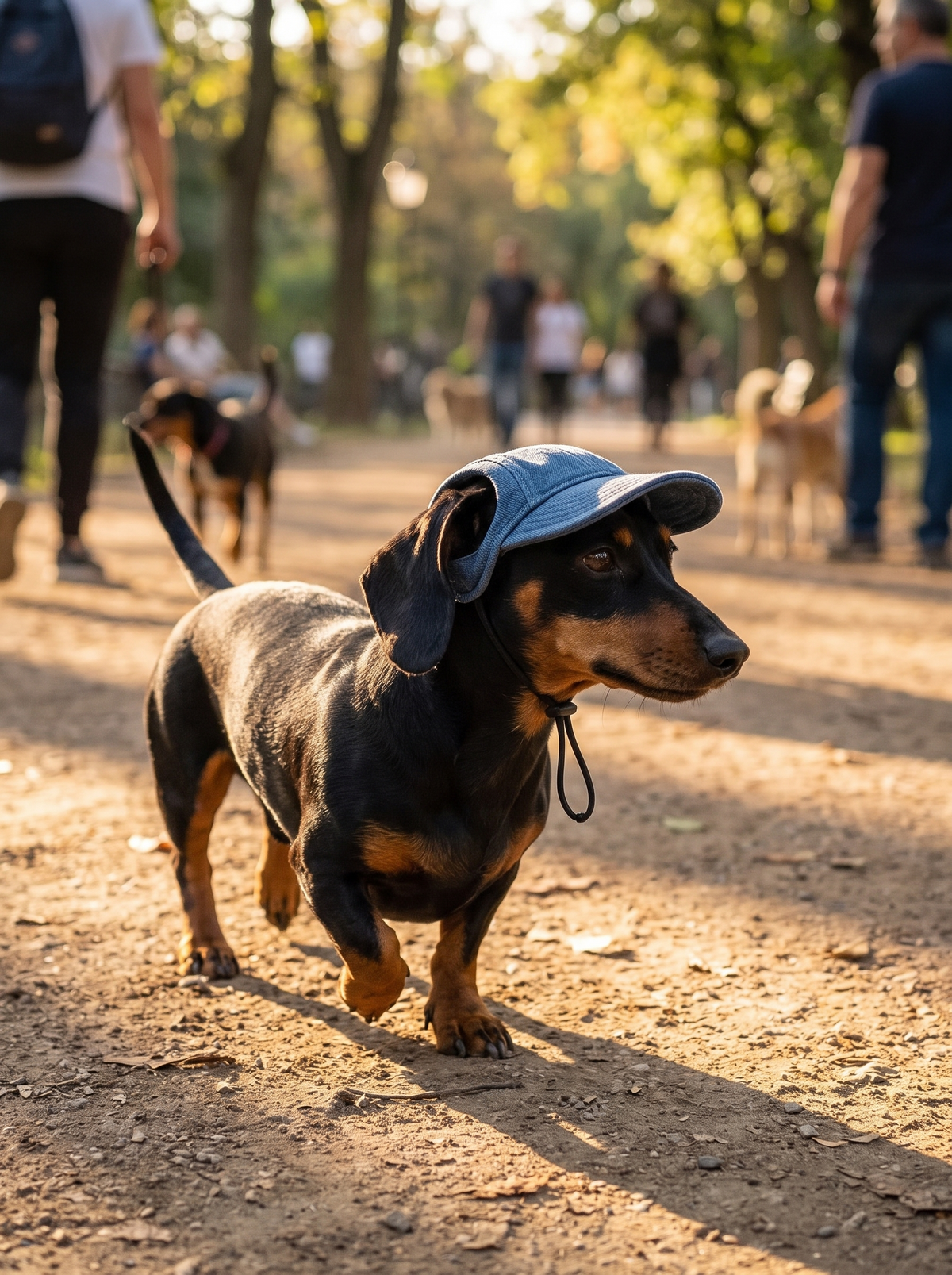 Caps til hund, i bruk