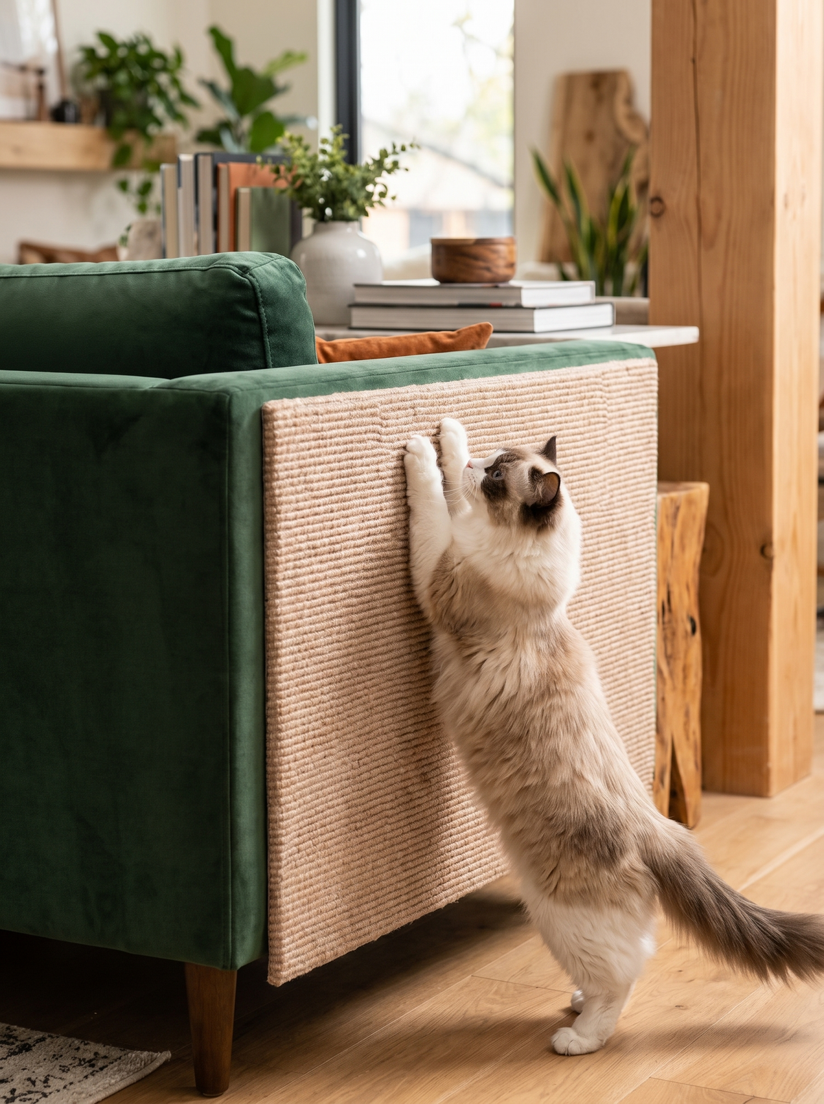 Klorematte til katt, i bruk