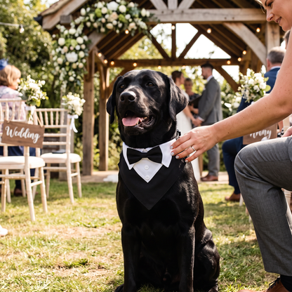Elegant hundesløyfe for fest og bilder med justerbar lengde – Svart