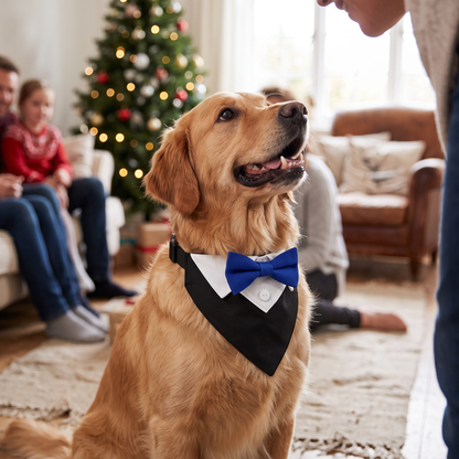 Elegant hundesløyfe for fest og bilder med justerbar lengde – Blå