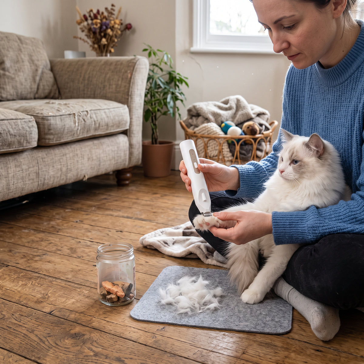 Presis potetrimmer for hund og katt med LED-lys