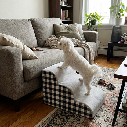 Myk hundetrapp for sofa og seng med sklisikker bunn – svart